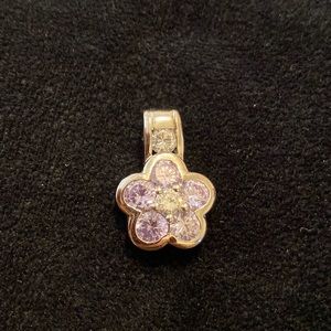 Lavender crystal flower pendant